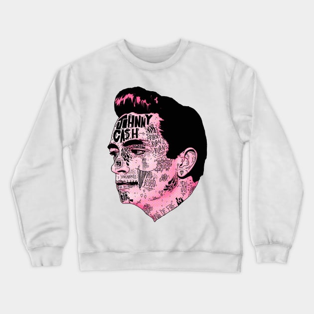 Johnny Cash Crewneck Sweatshirt by nickcocozza